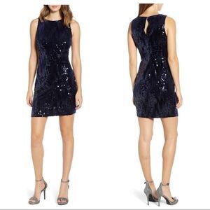 Love, Nickie Lew Sequin Velvet Sheath Dress